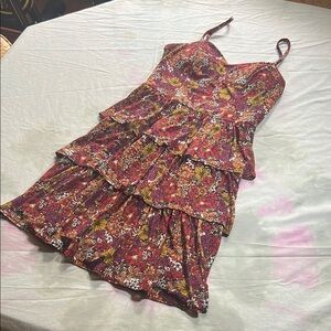 by & by Red and Orange Floral Mini Dress